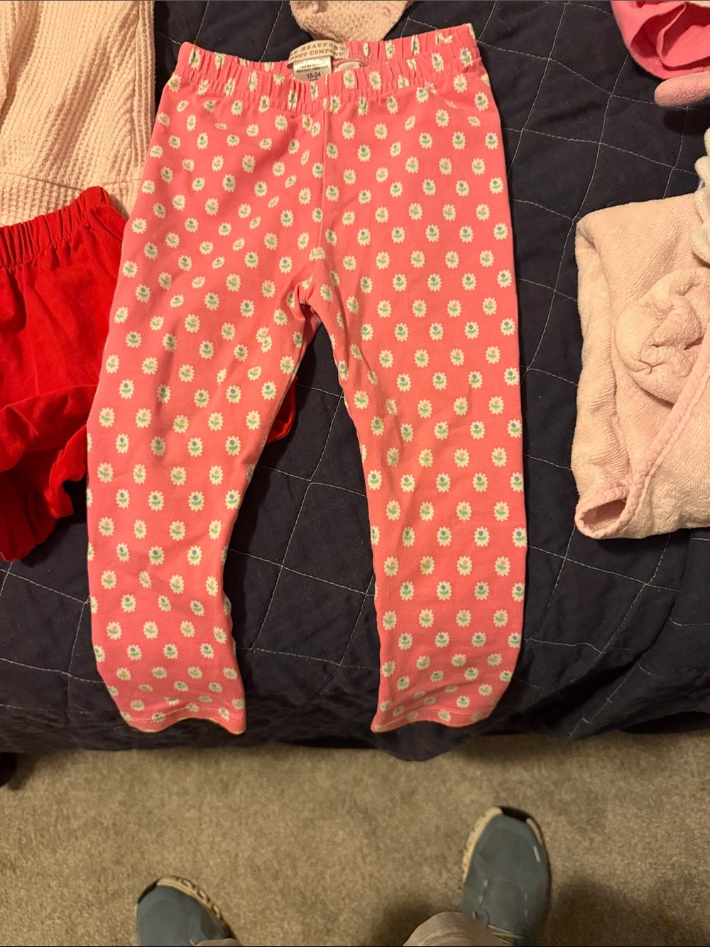 The Beaufort Bonnet Company Pink Floral Baby Leggings